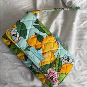 Vera Bradley Quilted Wristlet in Lemon Print